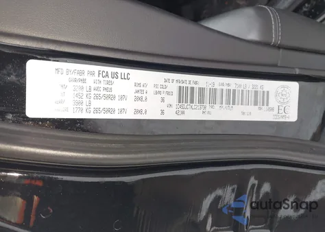 2020 Dodge Durango R/T из США, поврежденный, VIN 1C4SDJCTXLC213730